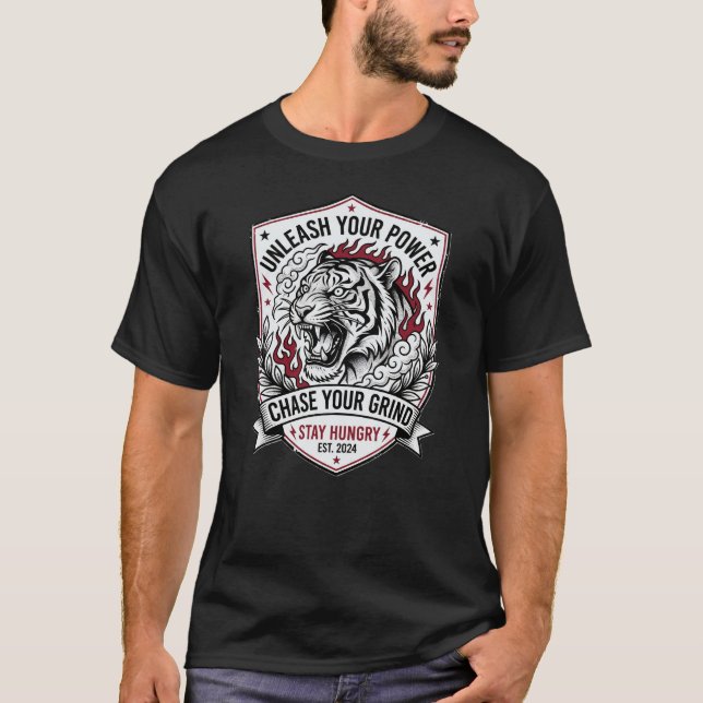 T-Shirt Tigre Strength From The Grind – Libérez  (Devant)
