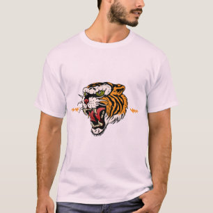 T-shirt Tigre tattoo old school éclair