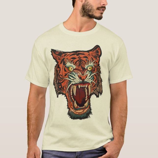 T-shirt tigre tattoo tiger old school  (Devant)