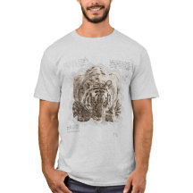 Tigre vintage de style croquis de Da Vinci