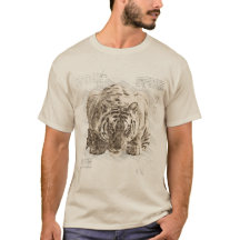 Tigre vintage de style croquis de Da Vinci
