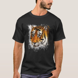 T-shirt Tigre vintage Face Élégante Peinture à éclaboussur