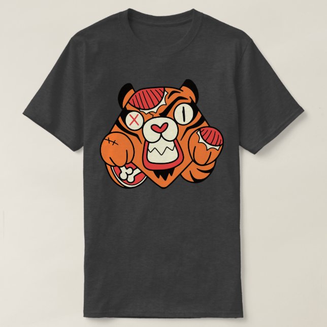 T-shirt Tigre Zombie mignon Drôle Halloween Animaux (Design devant)