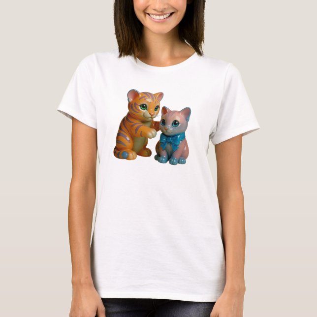 T-shirt Tigreau et Chaton mignons (Devant)