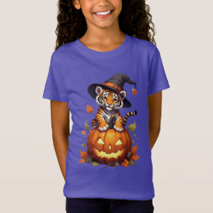 T-Shirt Tigreau mignon portant un chapeau de sorcière