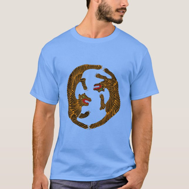 T-shirt Tigres d'art populaire japonais (Devant)