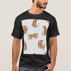 T-shirt Tigres sauvages : Motif d'animaux d'aquarelle.