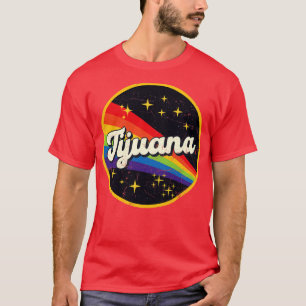 T-shirt Tijuana Arc-en-ciel dans l'espace Grunge Vintage S