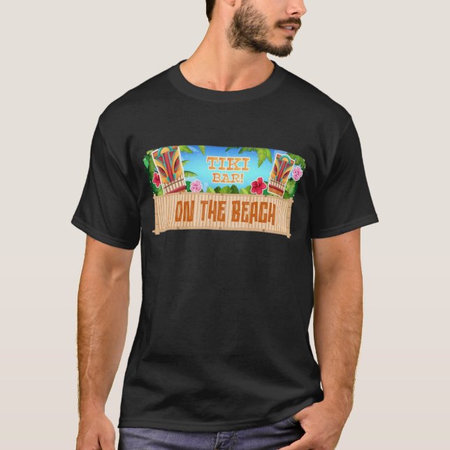 T-shirt Tiki Bar Sur La Plage (Devant)