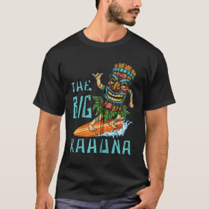 T-shirt Tiki Big Kahuna Surfer Funny Tropical Hawaiian Fat