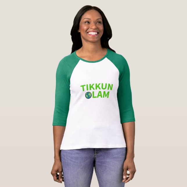 T-shirt Tikkun Olam Réparer le monde juif Hébreu Mitzvah (Devant entier)