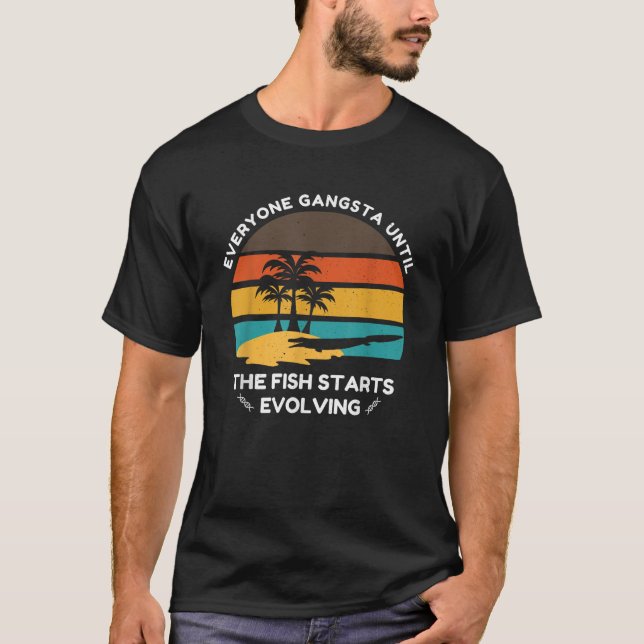 T-shirt Tiktaalik Poisson Ancêtre de l'Évolution Mème (Devant)