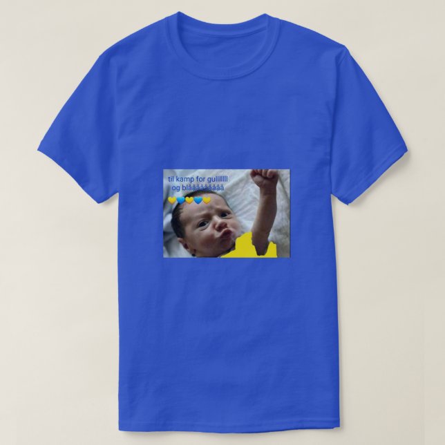 T-shirt Til kamp pour gul og blå (Design devant)