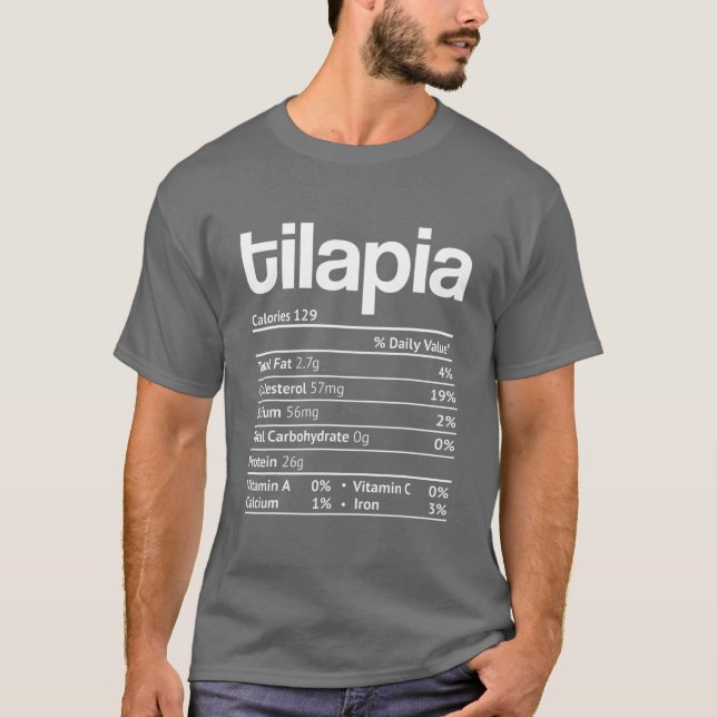 T-shirt Tilapia Nutrition Fact Drôle Thanksgiving Christma (Devant)