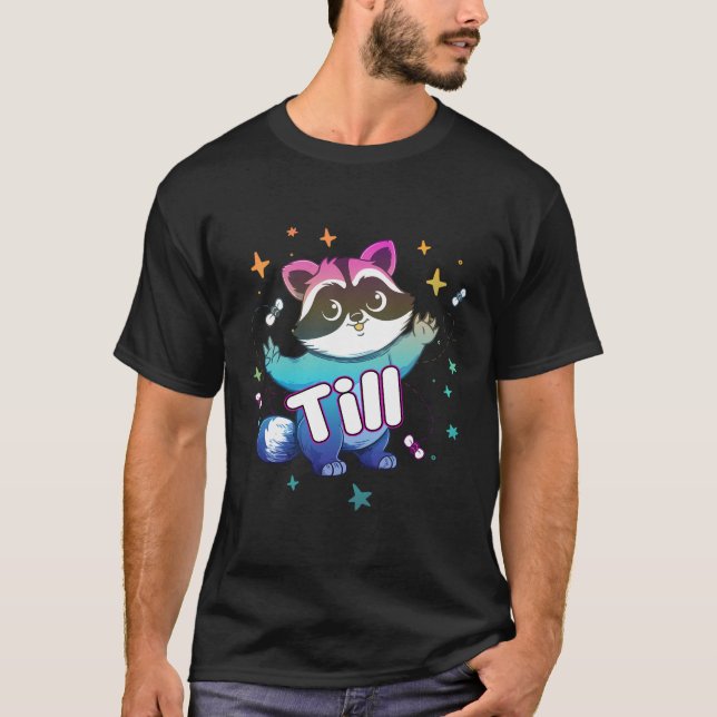 T-shirt Till - Joli Nom Garçon Avec Raccoon Cool (Devant)