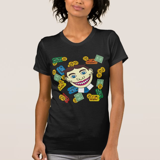 T-shirt Tillie, marques, et billets (Devant)