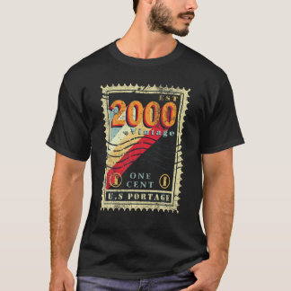 T-shirt Timbre 2000 Vintage Retro 21E Cadeau Anniversaire
