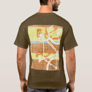 T-shirt Timbre à thé cool et rayé, Bicyclette, marron