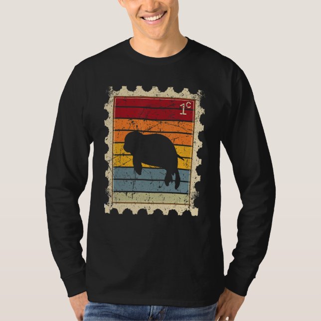 T-shirt Timbre avec un bébé phoque au coucher du soleil (Devant)