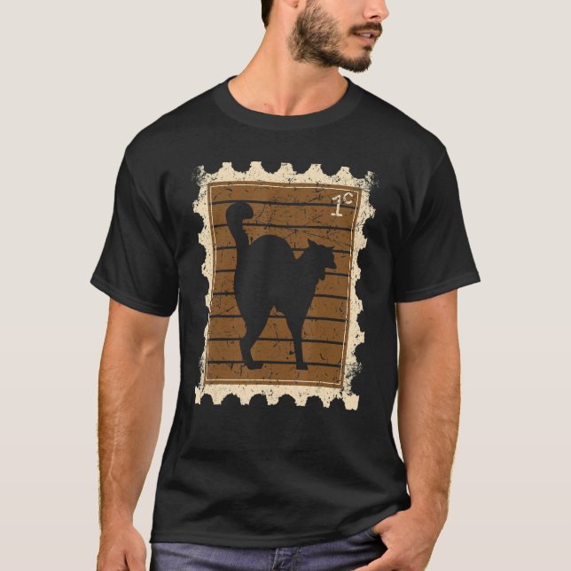 T-shirt Timbre avec un chat (Devant)