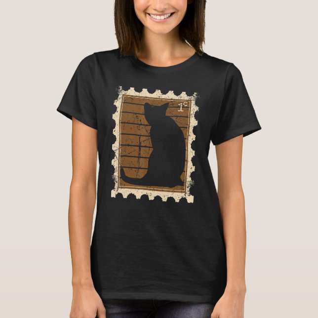 T-shirt Timbre avec un chat 1 (Devant)