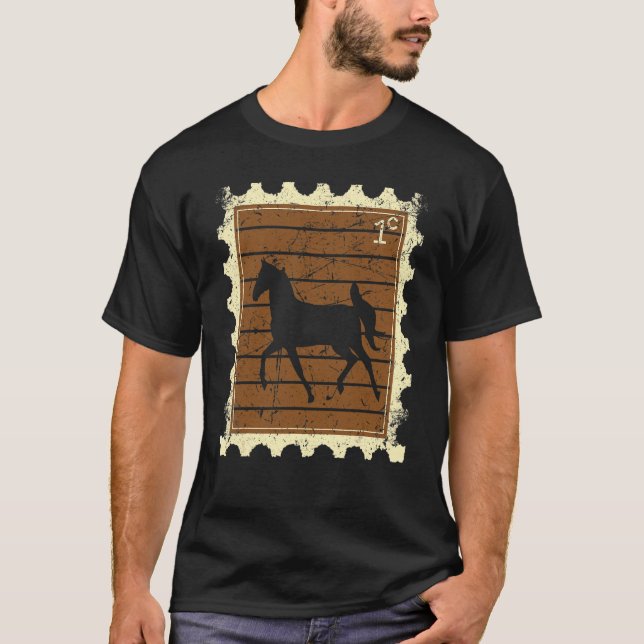 T-shirt Timbre avec un cheval (Devant)