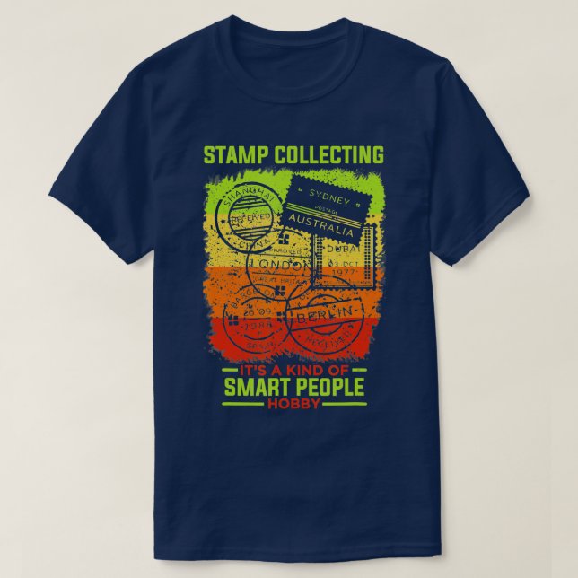 T-shirt Timbre Collecter Hobby Smart Personnes Drôle Stamp (Design devant)