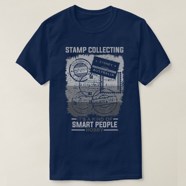 T-shirt Timbre Collecter Hobby Smart Personnes Drôle Stamp (Design devant)