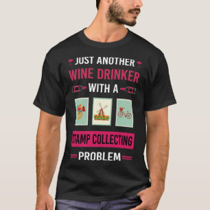 T-shirt Timbre de buveur de vin Collecte timbres Philatéli