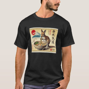 T-shirt Timbre de coucher de soleil du mont Fuji japonais 