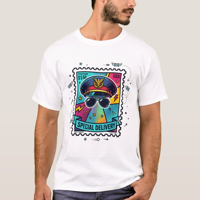 T-shirt Timbre de facteur Pop Art (Devant)