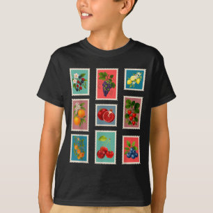 T-shirt Timbre de fruits d'été Timbre de fruits vintage