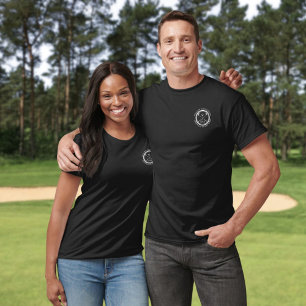 T-shirt Timbre de nom du club de golf blanc personnalisé