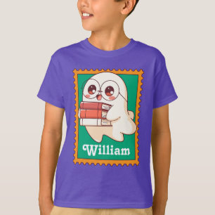 T-shirt Timbre de nom livresque pour livre de lecture sur