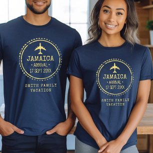 T-shirt Timbre de passeport Jamaïque Vacances en famille B