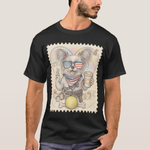 T-shirt Timbre de police Papillon
