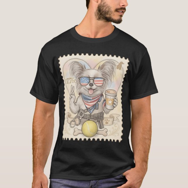 T-shirt Timbre de police Papillon (Devant)