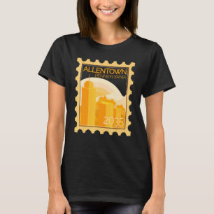 T-shirt Timbre De Postage Avec Coucher De Soleil Dans Alle