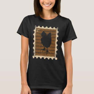 T-shirt Timbre De Postage Avec Poulet