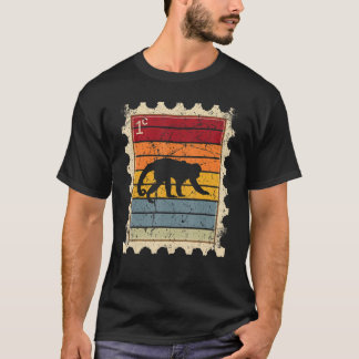 T-shirt Timbre De Postage Avec Singe Couché De Soleil