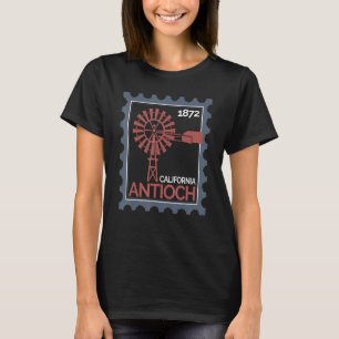 T-shirt Timbre De Postage Avec Une Vielle Turbine À Antioc