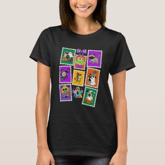 T-shirt Timbre de poste rétro Halloween vintage