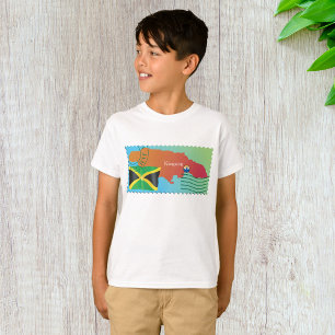 T-shirt Timbre de style de carte de Jamaïque