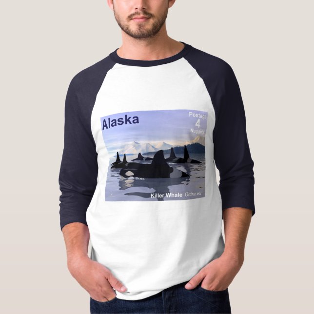 T-shirt Timbre des baleines tueuses de l'Alaska (Devant)