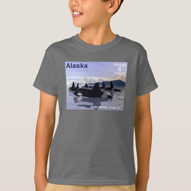 T-shirt Timbre des baleines tueuses de l'Alaska (Devant)