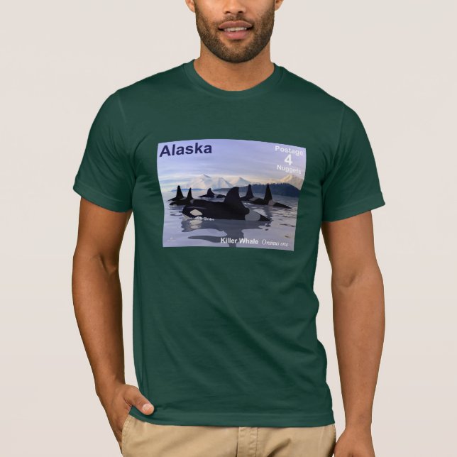 T-shirt Timbre des baleines tueuses de l'Alaska (Devant)