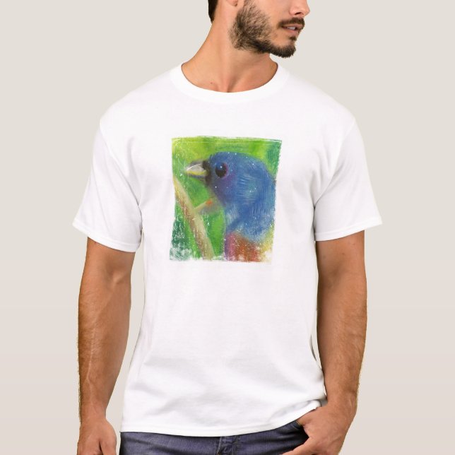 T-shirt Timbre d'oiseau de ressort sur le noir (Devant)