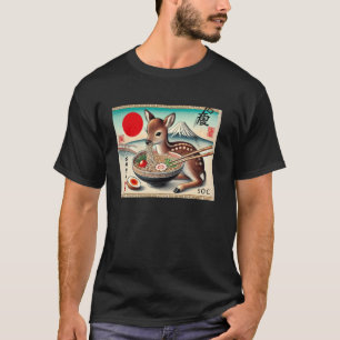 T-shirt Timbre du coucher de soleil du mont Fuji japonais 