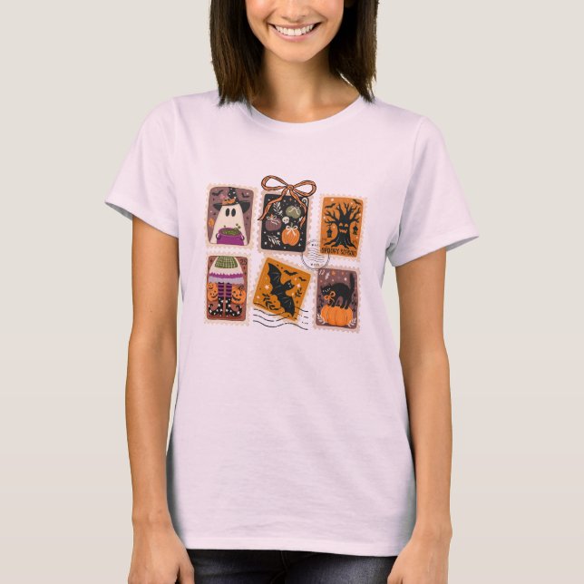 T-shirt Timbre Éffrayant Halloween vintage (Devant)