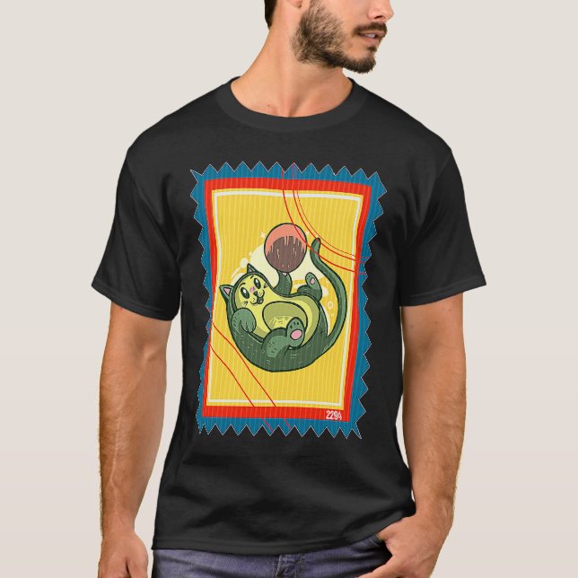 T-shirt Timbre Légume Chat Avocat (Devant)